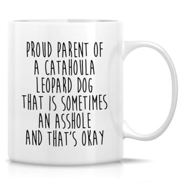 Imagem de Retreez Caneca divertida de dono de cachorro Catahoula Leopard - xícara de café de cerâmica de 325 ml - Presente hilário para amantes de cães, mãe de cachorro, pai de cachorro - presente de