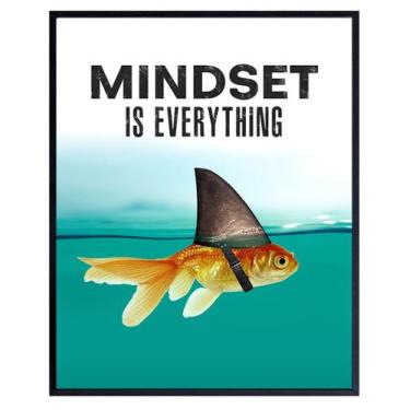 Imagem de Pôster motivacional de arte de parede Mindset is Everything 20x25cm - 