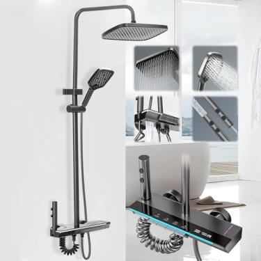 Imagem de 4 em 1 Conjunto de Chuveiro para Banheiro, Chuveiro Eletronico, Inclui um Chuveiro Quadrado Giratório, Chuveiro de Mão, Spray Bidê de Mão E Torneira Misturadora para Banheira