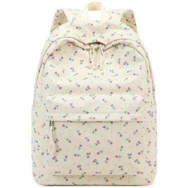 Imagem de Mochila Bluboon para meninas e mulheres em veludo cotelê de 13 polegad