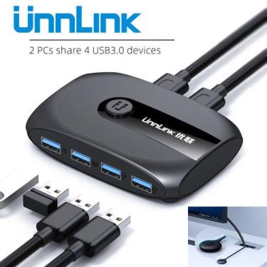 Imagem de Usb 3.0 KVM Switch Selector 2 Portas PCs Compartilhar 4 dispositivos U