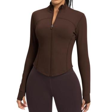 Imagem de Jaqueta, cor de pele, leve, zíper, treino feminino, marrom assado - co
