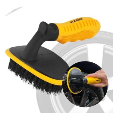 Imagem de Escova Limpa Rodas Pneus Carro Bicicleta E Moto Leve Detalhamento Resi
