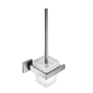 Imagem de Kit de acessórios para banheiro de aço inoxidável, suporte de parede, gancho para roupas, suporte para papel, toalheiro, porta-escova de vaso sanitário, saboneteira, suporte para escova de vaso sanit