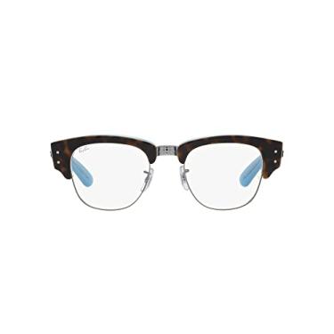 Imagem de Ray-Ban Armação feminina Rx0316v Mega Clubmaster quadrada para óculos de grau, Havana em azul na lente Gunmetal/Demo, 50 mm