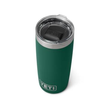 Imagem de YETI Copo Rambler de 290 ml, aço inoxidável, isolado a vácuo com tampa MagSlider, verde floresta preta