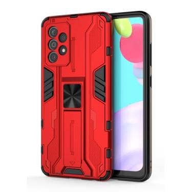 Imagem de SORAKA Capa para Samsung Galaxy A52 com suporte Capa de proteção resistente para Samsung Galaxy A52s 5G Capa com placa de metal para suporte magnético para carro Capa Silm Fit