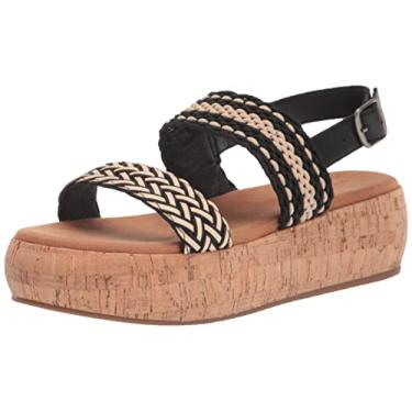 Imagem de Lucky Brand Sandália feminina com plataforma trançada Jadiel, preta, 38, Preto Multi, 36