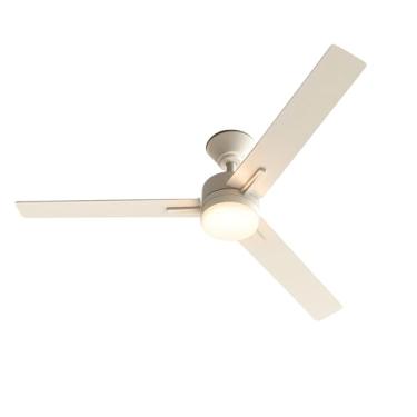 Imagem de Ventilador de Teto Elegant com Pás de Madeira Branco Moderno com LED Multicolor 45W, 6 Velocidades, Controle Remoto e Timer – Ultra Silencioso, Bivolt