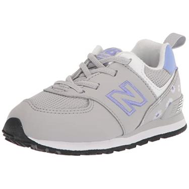 Imagem de New Balance Tênis infantil 574 V1 com elástico, Neblina de verão/violeta vibrante, 2 Infant