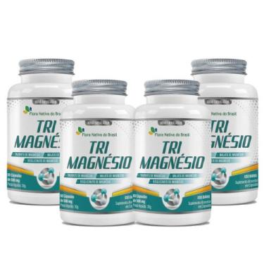 Imagem de Kit 4 Tri Magnésio Taurato+Malato+Bisglinato de Magnésio 4x60 cps Flor