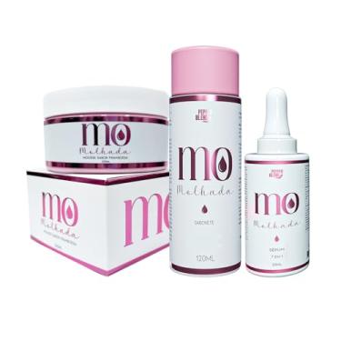 Imagem de Kit Banho Premium Mousse Hidratante Corporal Framboesa Sérum 7/1 Reduz Foliculite Sabonete Copaíba