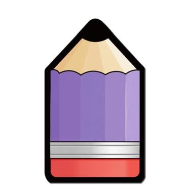 Imagem de OXYLIPO 100 peças de guardanapos de papel em forma de lápis, Welcome Back to School guardanapos roxos para convidados toalhas de mão de papel descartáveis para suprimentos de festa do primeiro dia de