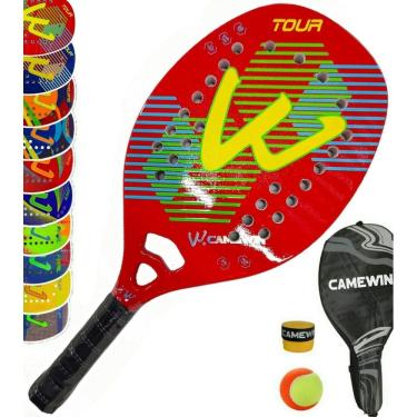 Imagem de Raquete Beach Tênis 100% Fibra De Carbono Eva Tour Vermelho