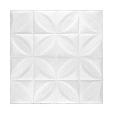 Imagem de Painel 3D Pétalas Branco 70x70cm Autoadesivo Lavável em Espuma com Des