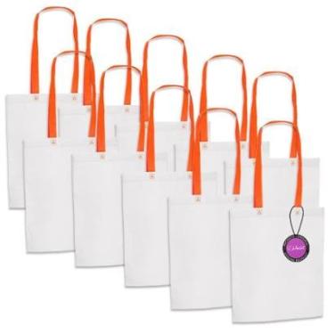 Imagem de Kit 10x Sacola Ecobag em TNT Premium 33x39cm Termo Selado Sisco TopGet-Unissex