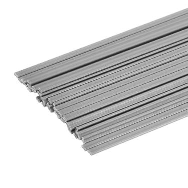 Imagem de HARFINGTON 1 conjunto (50 peças) de hastes de solda de plástico de 20 cm tiras de soldagem de PVC para para-choques de carro, caiaque, reparo diário, para-choques de plástico, cinza