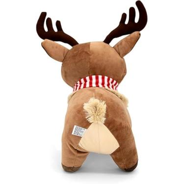 Imagem de Animal de pelúcia de rena – Personagens de veados festivos com chifres brinquedo para crianças – Decoração de Natal – Pequenos brinquedos de pelúcia – 25 cm