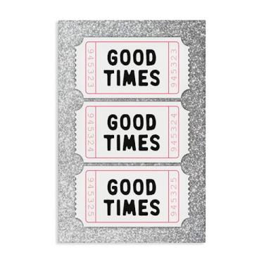 Imagem de Stupell Industries Arte de parede em tela Good Times Glam Tickets, design por Lettered and Lined, 24 x 16