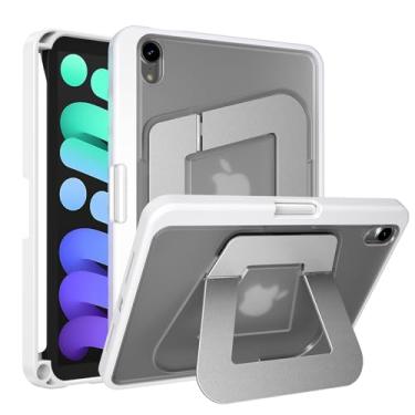 Imagem de Capa protetora completa para iPad mini 7 (A17 pro)/iPad mini 6, suporte ajustável em vários ângulos duplos com suporte de lápis integrado para iPad mini de 8,3 polegadas (branco)