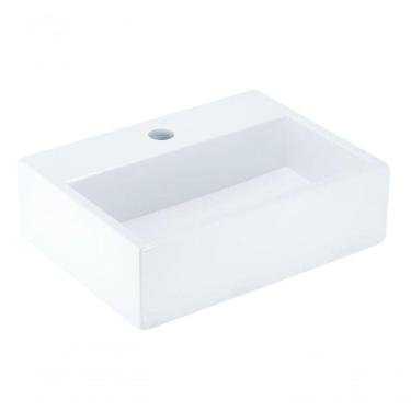 Imagem de Cuba De Apoio Banheiro Safira Pedra 40x30cm Branco Standard