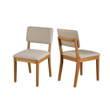 Imagem de Cadeiras Madeira Maciça Estofada - Azaleia - Harmonia Salas