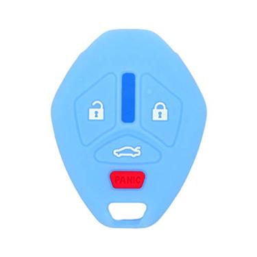 Imagem de SEGADEN Capa protetora de silicone, capa protetora, jaqueta compatível com MITSUBISHI chaveiro remoto de 4 botões CV4522 azul claro