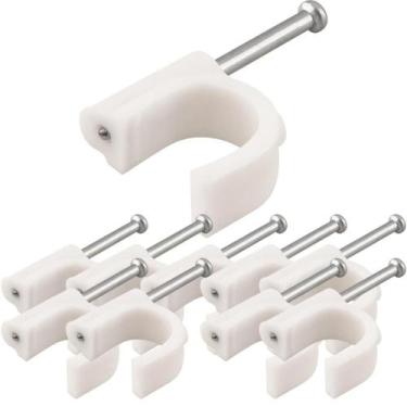 Imagem de Kit 10 fixa cabo branco miguelao grampo - DIVERSAS