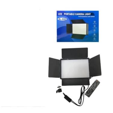 Imagem de RL-900 LED Portátil para Câmera, Luz Fotográfica Profissional, Preto, com Controle Remoto, Painel de Iluminação para Fotografia e Vídeo