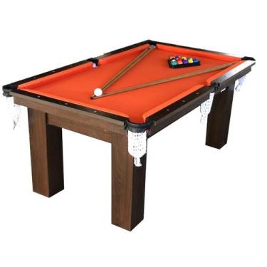 Imagem de Mesa de Sinuca Bilhar Snooker Engers RM1 Base de Ultra Tecido Laranja 