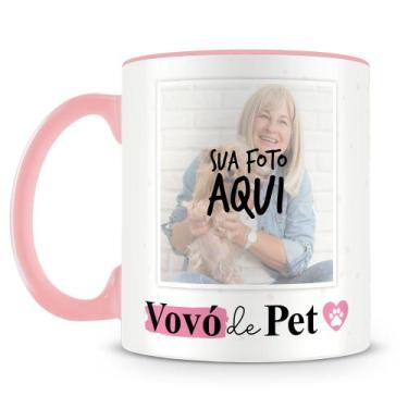 Imagem de Caneca Personalizada Vovó de Pet com Interior e Alça Rosa - Amo Caneca