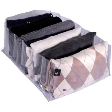 Imagem de Organizador de Gaveta Inteligente Colmeias 40x30x15cm PVC Cristal Transparente Closet Guarda Roupas Armários Organizados Camisetas Blusas Calças