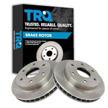 Imagem de TRQ Conjunto de par de rotores de freio a disco dianteiro para blazer tamanho completo/Escalade/Caminhão K1500 / Caminhão K2500/Suburban K1500 / Suburban K2500 / Tahoe/Yukon