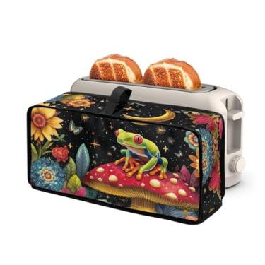 Imagem de Capa antipoeira para torradeira sapo cogumelo com alça capas de torradeira ultra finas à prova d'água acessórios de cozinha decoração serve para a maioria das máquinas de fazer pão com 2 fatias longas