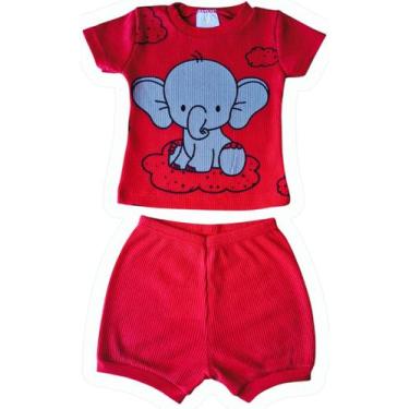 Imagem de Conjunto Blusa Em Ribana Manga Curta Com Shorts Menina Menino - Sem Ma