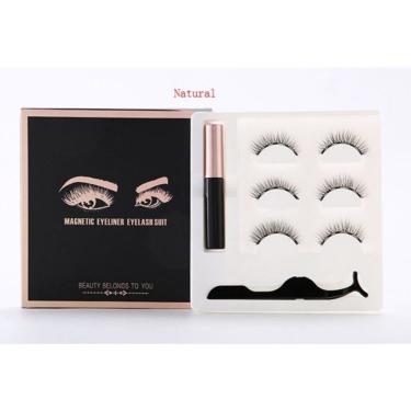 Imagem de Conjunto de cílios magnéticos 3 em 1 natural, denso e longo