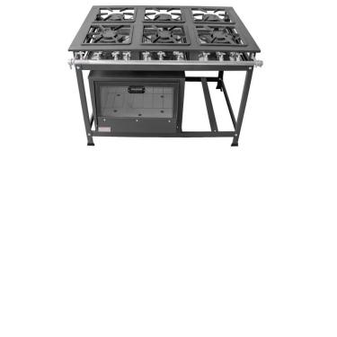 Imagem de Fogão Industrial 6 Bocas 30x30 P5 com Forno Leona