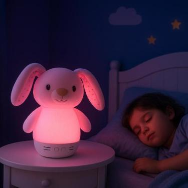 Imagem de Luminária Infantil LED Musical Portátil Abajur Luz Noturna com 7 Cores