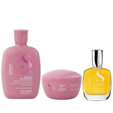 Imagem de Kit Alfaparf Semi Di Lino Moisture - Shampoo 250ml + Máscara 200ml + C