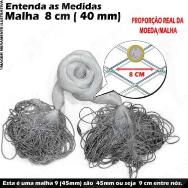 Imagem de Rede Redinha Pronta Malha 8 cm (40mm) 65mts Fio 30   - KING