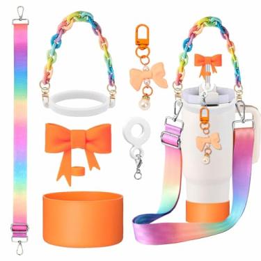 Imagem de Stanley Cup Conjunto de acessórios para garrafa de água esportiva Tumblers Essentials Cup e pingentes de joias de flores para garrafa de 400 ml, 850 g, 1,134 g