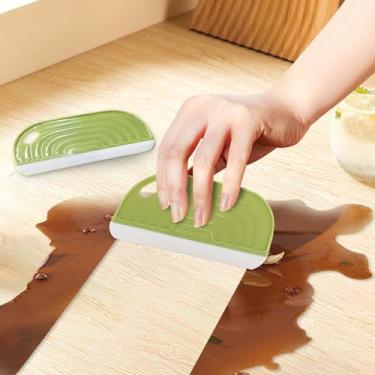 Imagem de 2 peças de rodo de mão para uso doméstico, raspador de limpeza de silicone tamanho mini para limpar espelho azulejo de vidro banheiro bancada de cozinha, raspador de limpador de água simples com