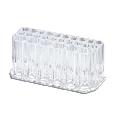 Imagem de Organizador de batom de acrílico transparente, organizador de pincéis de maquiagem, delineador de lábios, delineador de sobrancelhas, suporte de maquiagem transparente, suporte de beleza para cuidados