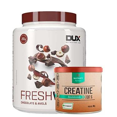 Imagem de Combo Fresh Whey Isolado Concentrado Hidrolisado Chocolate belga e Avela 450g + Creatina 300g - Dux Nutrition Nutrify