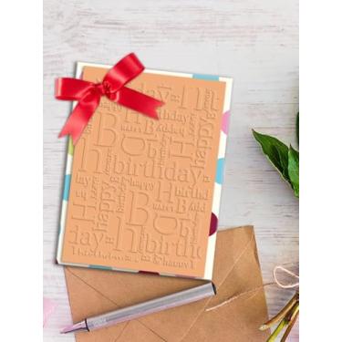 Imagem de Pastas de gravação de plástico de feliz aniversário para fazer cartões, palavras, plano de fundo, scrapbooking, modelo de álbum de fotos, papel de cartão, feito à mão, faça você mesmo, moldes para
