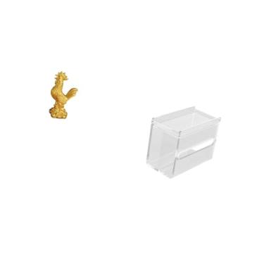 Imagem de Fenteer Porta-lenços em Acrílico com Escultura de, Decoração Moderna de Feng Shui, Dispensador de Papel Toalha de Parede, Caixa de Armazenamento para Dec