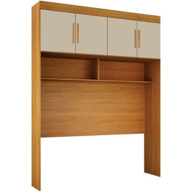 Imagem de Guarda Roupa Modulado Individual Aéreo Casal Orion Cinamomo Off White 4 Portas Leifer Móveis