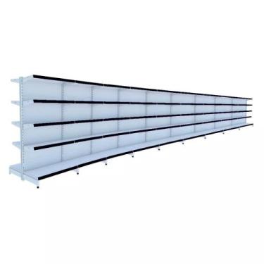 Imagem de Gondola Centro 170 Fit Ate 9 Metros Branco 90 Bandeja Pe Preto - AMAPÁ