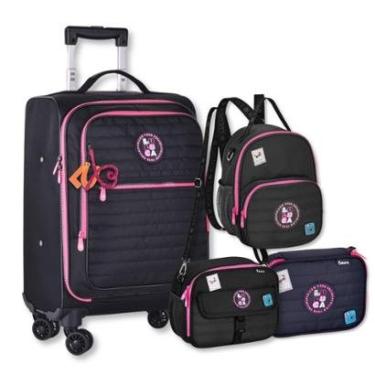 Imagem de Kit Mala Luluca Escolar com Mochila 02 Lancheiras e Estojo-Feminino