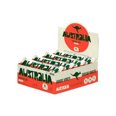 Imagem de Australia Protein Slim Cacau, Barra de Proteína com 8g de Proteína, Sem Adição de Açúcares, Sem Glúten, Display com 12 unidades